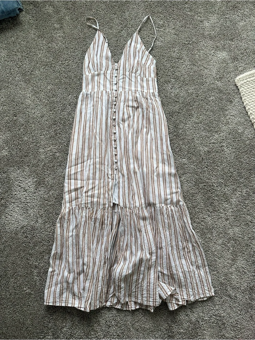Abercrombie & Fitch Striped Button-Front Maxi Dress